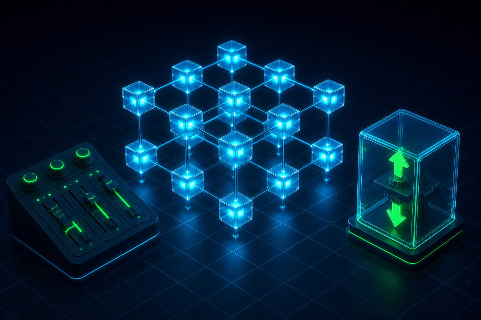 Abstract comparison between customer-controlled trading software and an exchange grid interface