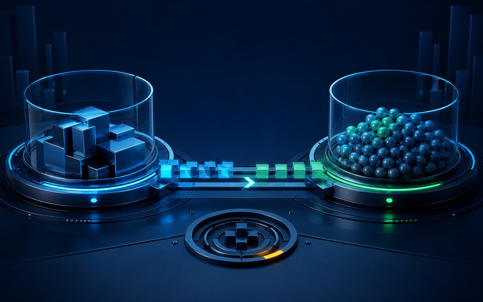 Abstract direct spot exchange between two allocated asset reservoirs